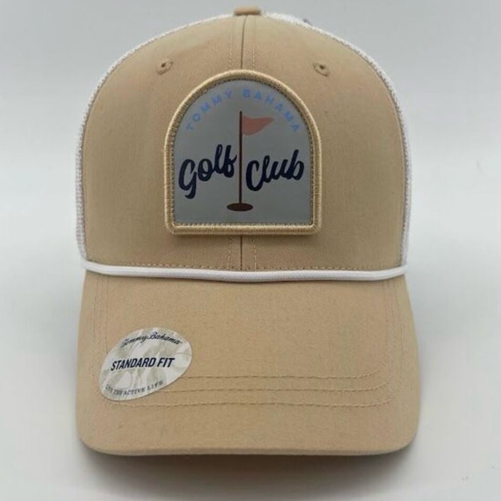 🆕Tommy Bahama Golf Club‎ Trucker Hat Beige Mesh Back Standard Fit